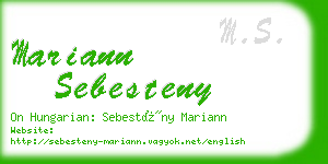 mariann sebesteny business card